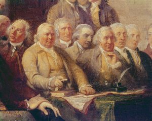 Drafting the Declaration of Independence, 28th June 1776, c.1817 (detail)